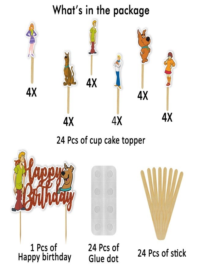 Seyal Scoby Do Theme Birthday Party Supplies - Complete Decoration Set with Banner, Cake Topper, Cupcake Toppers, and Table Decor - Mystery Dog Cartoon Party Kit for Boys and Girls - Image 2